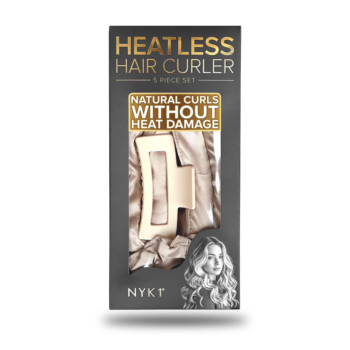 NYK1 Heatless Curlers: 5-Piece Headband Set For Effortless Waves Cur