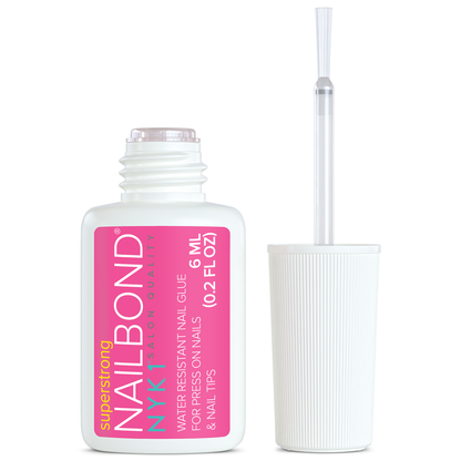 NYK1 NailBond Super Strong Brush-On Nail Glue for Press-Ons, Tips & Fake Nails 6ml/0.2 fl oz