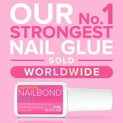 NYK1 NailBond Super Strong Brush-On Nail Glue for Press-Ons, Tips & Fake Nails 6ml/0.2 fl oz
