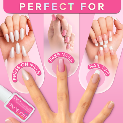 NYK1 NailBond Super Strong Brush-On Nail Glue for Press-Ons, Tips & Fake Nails 6ml/0.2 fl oz