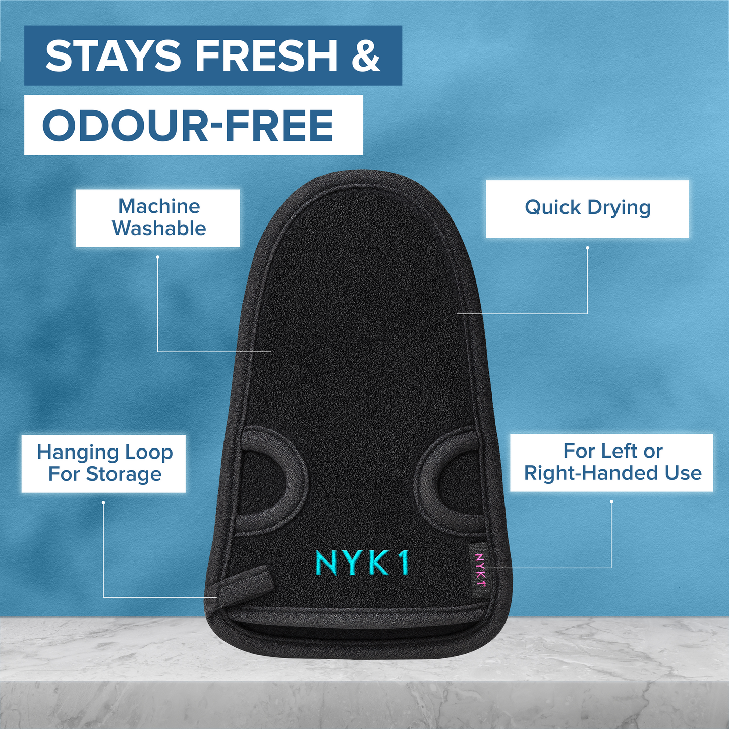 NYK1 Exfolimitt Spa Mitt (Black / Pink)