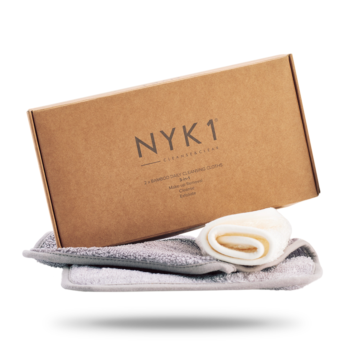 NYK1 Bamboo Face Cloth Flannels Pack of 2 Makeup Remover Washcloth