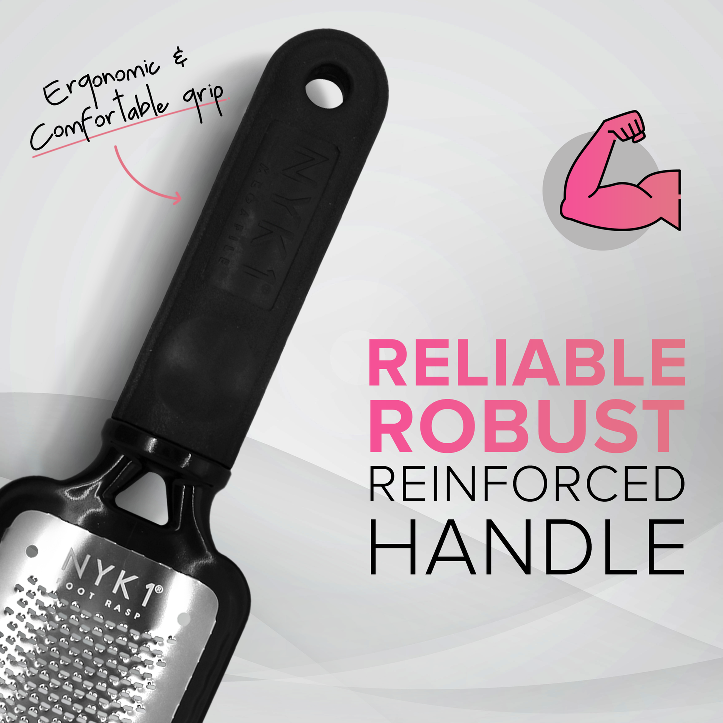 NYK1 MegaFile Foot File Pedicure (Black / Pink) Rasp