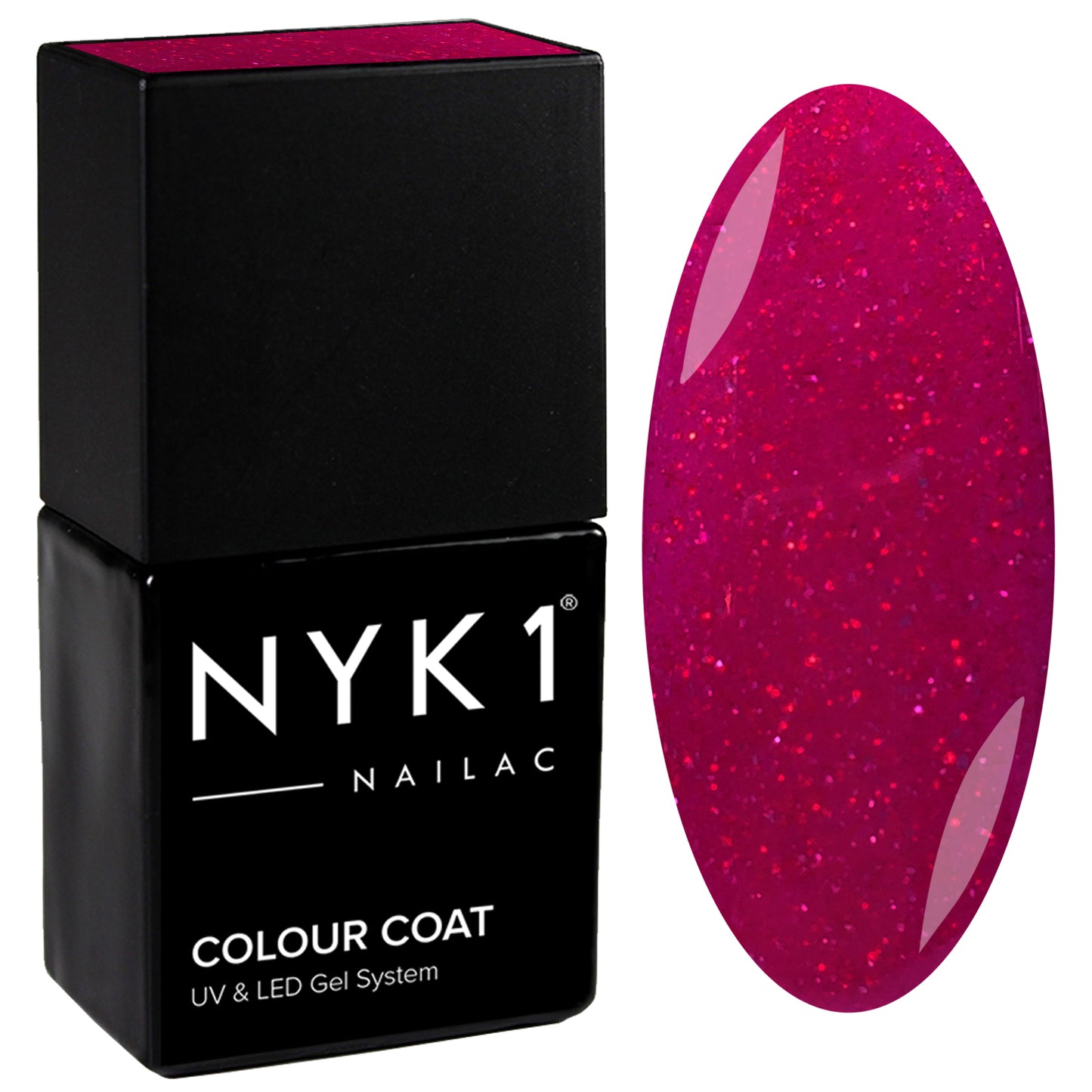 NYK1 Red Sparkle Gel Nail Polish