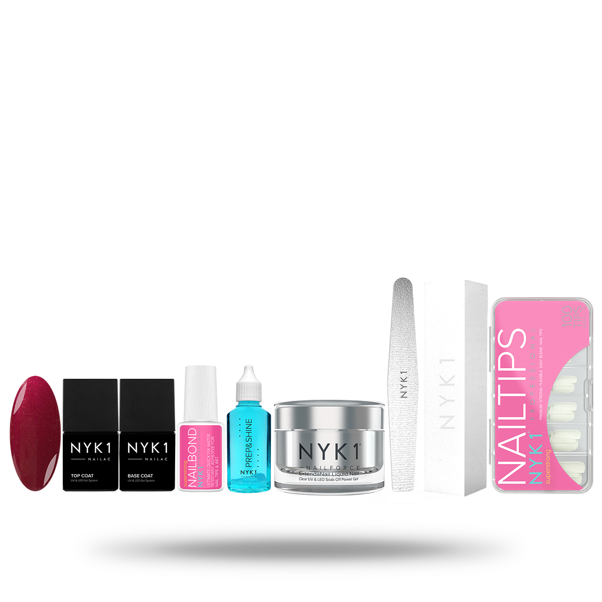 Nail Builder Gel with Nail Extension Tips Gift Set