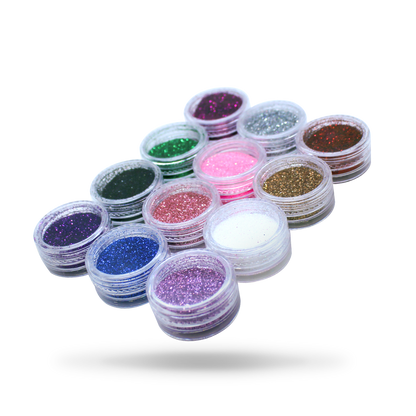 NYK1 Biodegradable Glitter for Gel Nail Art Pots Set ULTRA FINE DUST POWDER