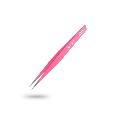 NYK1 Precision Pointy Tweezers (Silver / Pink)