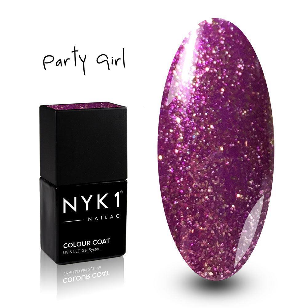 NYK1 Party Girl Purple Glitter Gel Polish for Nails