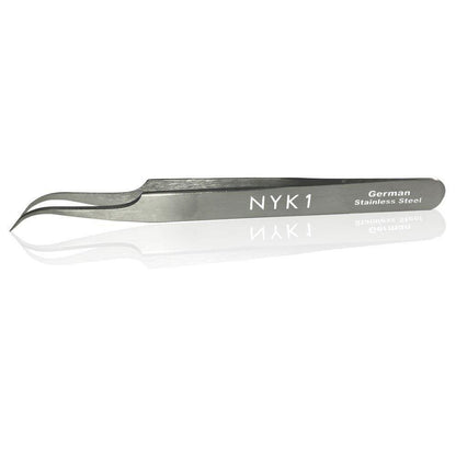 NYK1 Curved Tweezers (Silver/Pink)