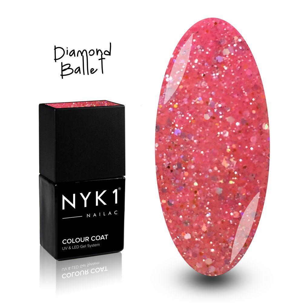 NYK1 Nailac Diamond Ballet Pink Sparkle Gel Polish for Nails