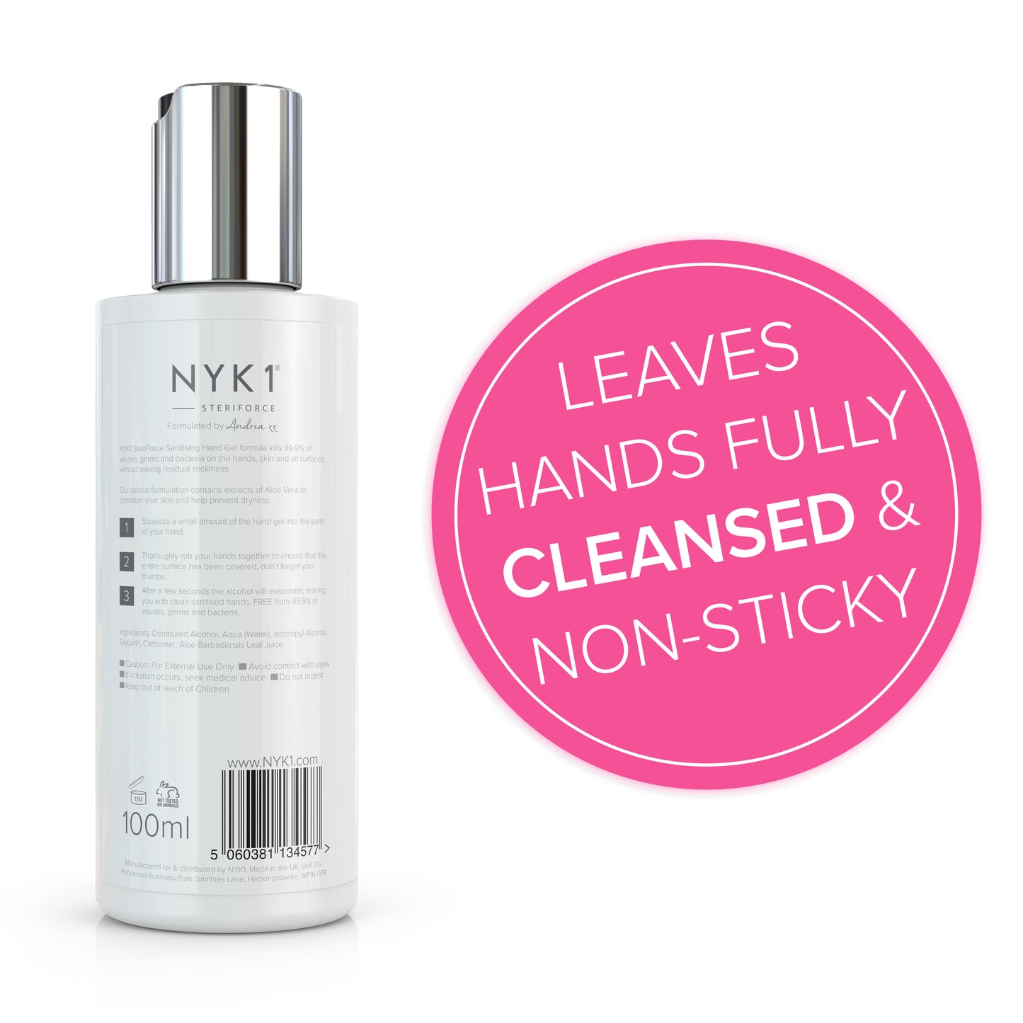 Leaves hands fully cleansed & non-sticky