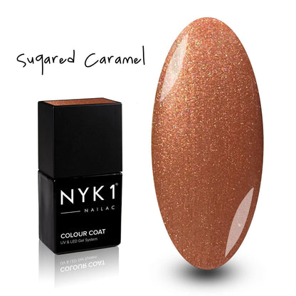 NYK1 Bronze Gold Sugared Caramel Sparkle Glitter Gel Nail Polish