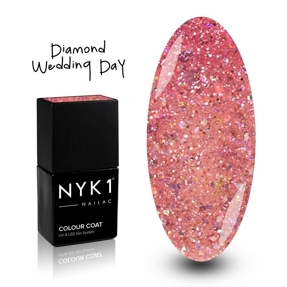 NYK1 Nailac Wedding Day Pink Sparkle Glitter Gel Polish for Nails