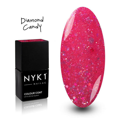 NYK1 Pink Diamond Candy Sparkle Glitter Gel Polish for Nails