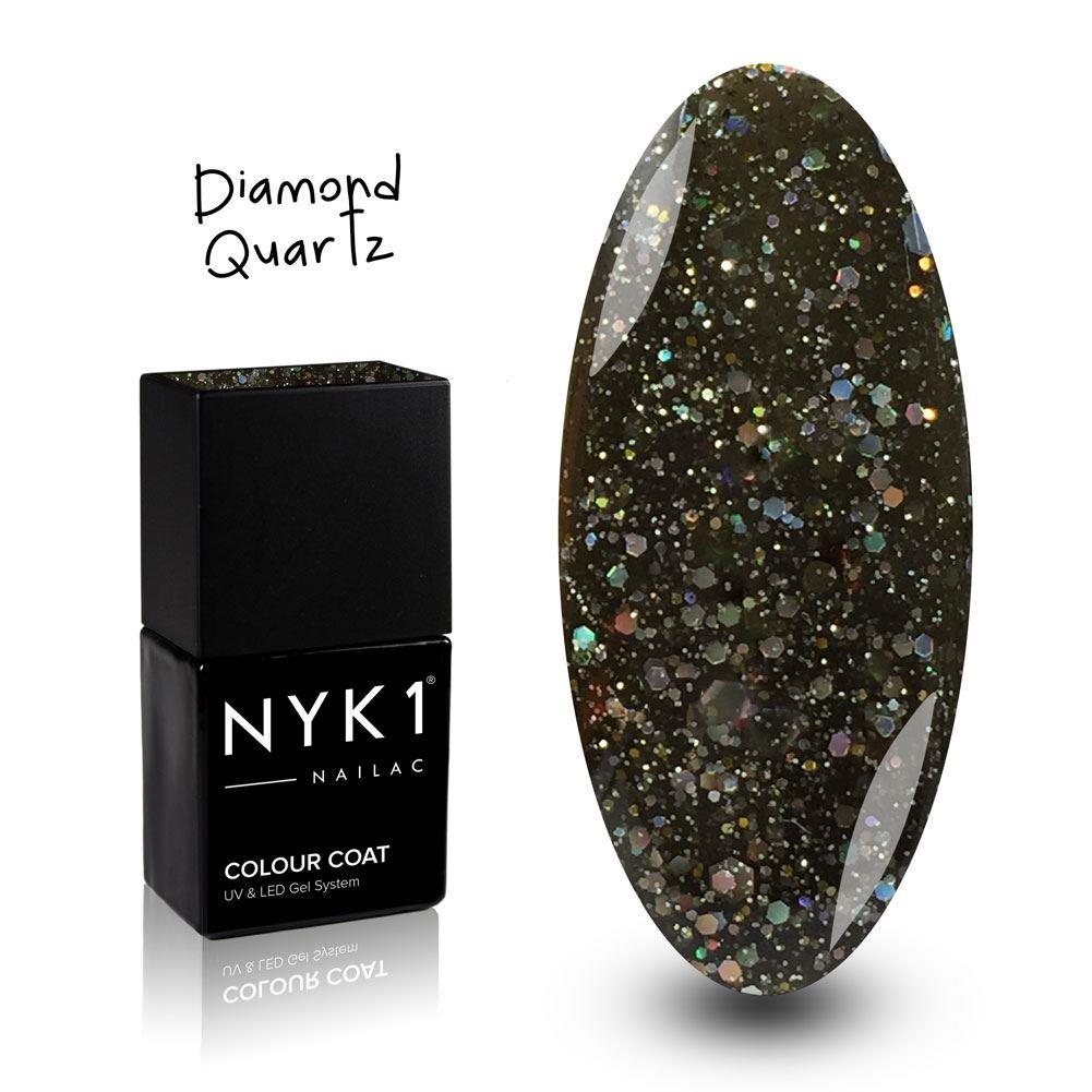 NYK1 Nailac Diamond Quartz Black Glitter Gel Polish for Nails