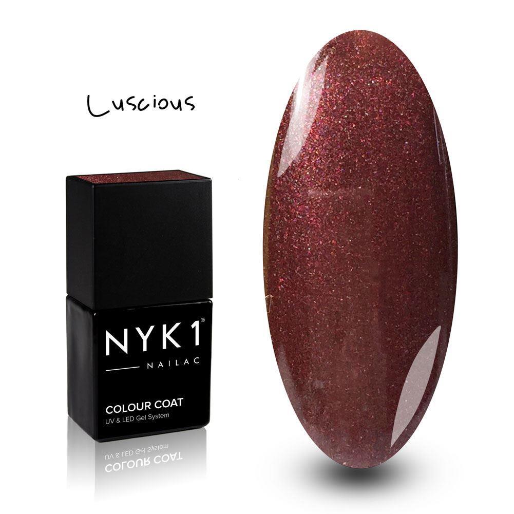 Nailac Luscious Brown Red Glitter Gel Polish for Nails