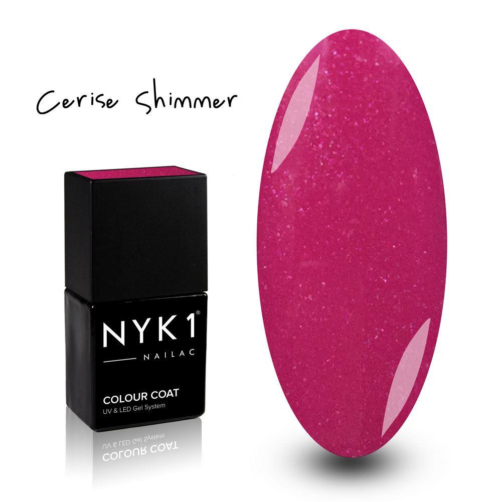 NYK1 Nailac Cerise Pink Shimmer Glitter Sparkle Gel Polish