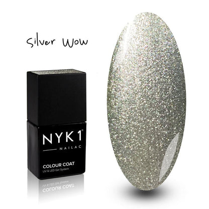 NYK1 Nailac Silver WOW Glitter Sparkle Gel Polish for Nails