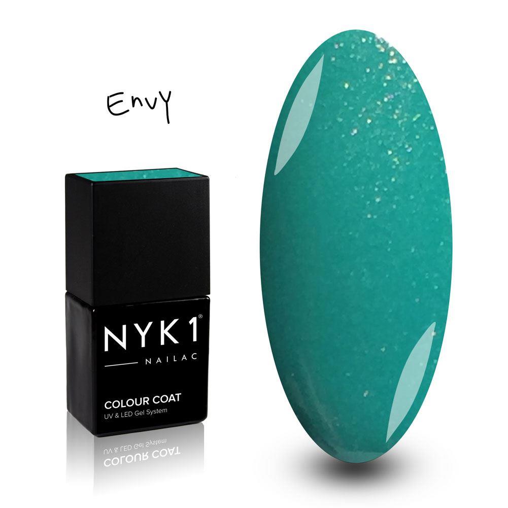 NYK1 Envy Green Turquoise Glitter Sparkle Gel Nail Polish