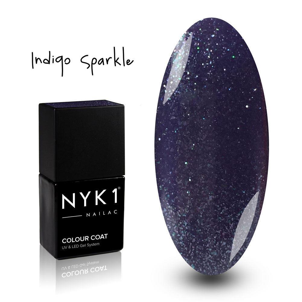 NYK1 Nailac Indigo Sparkle Purple Glitter Nail Polish