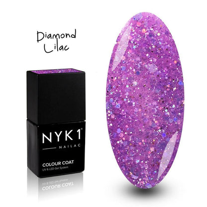 NYK1 Nailac Diamond Lilac Purple Glitter Gel Nail Polish