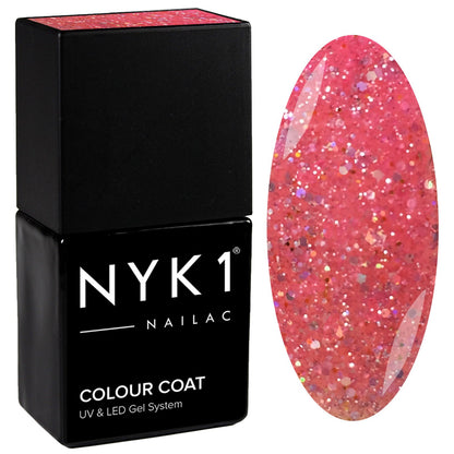NYK1 Diamond Ballet Pink Glitter Sparkle Gel Nail Polish