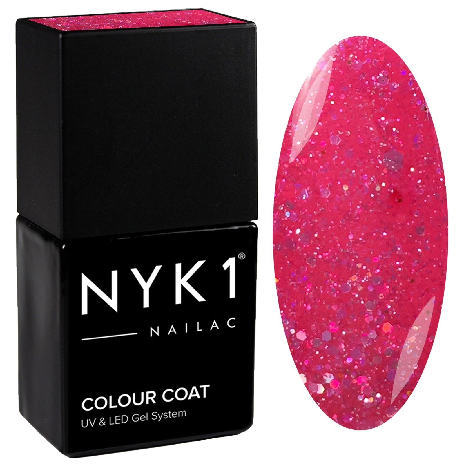 NYK1 Diamond Candy Pink Glitter Sparkle Gel Nail Polish