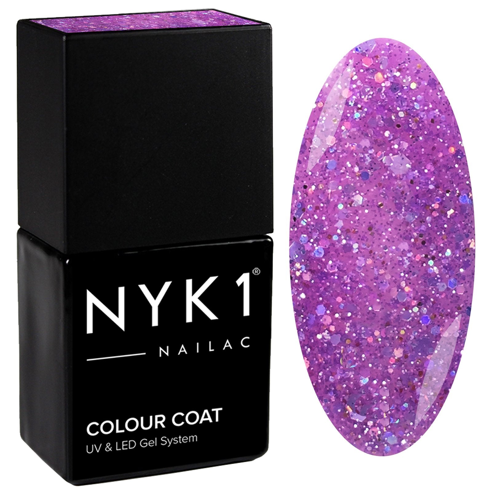 NYK1 Diamond Lilac Purple Glitter Sparkle Gel Nail Polish