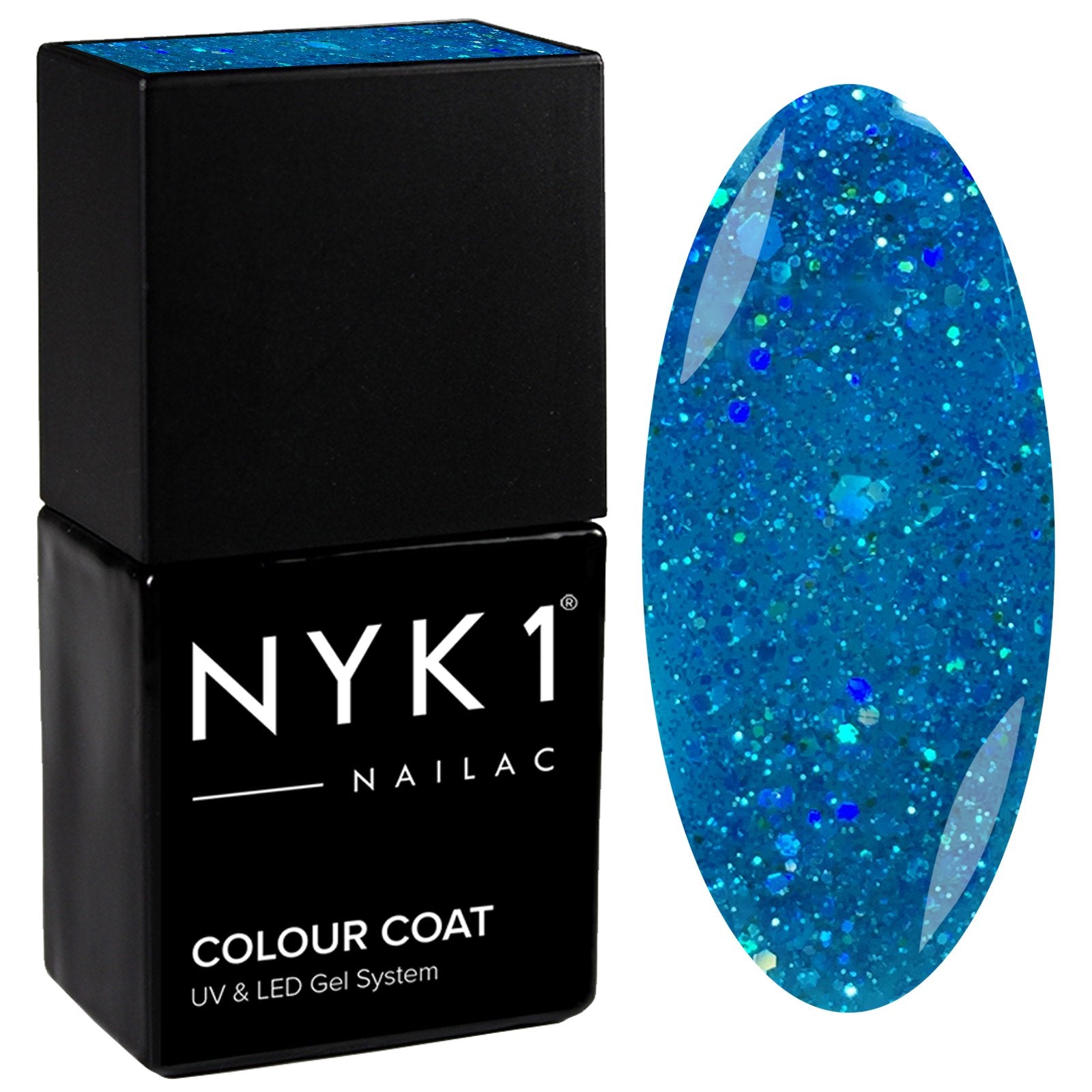 NYK1 Nailac Blue Mermaid Glitter Sparkle Gel Nail Polish
