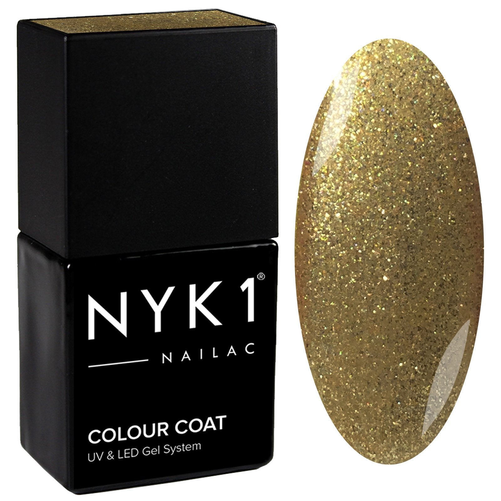 NYK1 Gold Wow Glitter Sparkle Gel Nail Polish