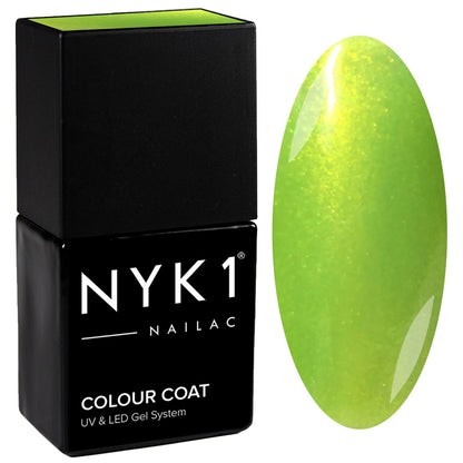 NYK1 Nailac Lime Zest Green Glitter Sparkle Gel Nail Polish