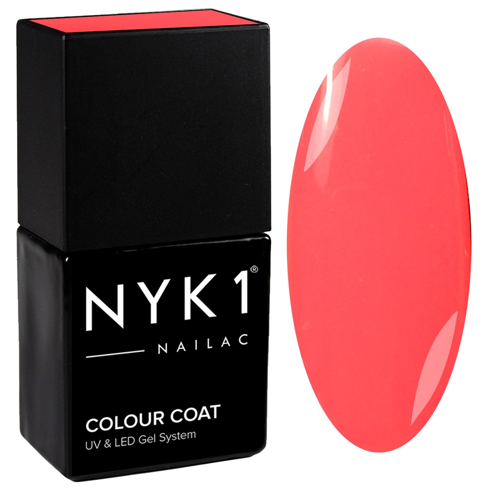NYK1 Nailac Lydia Neon Pink Peach Gel Nail Polish