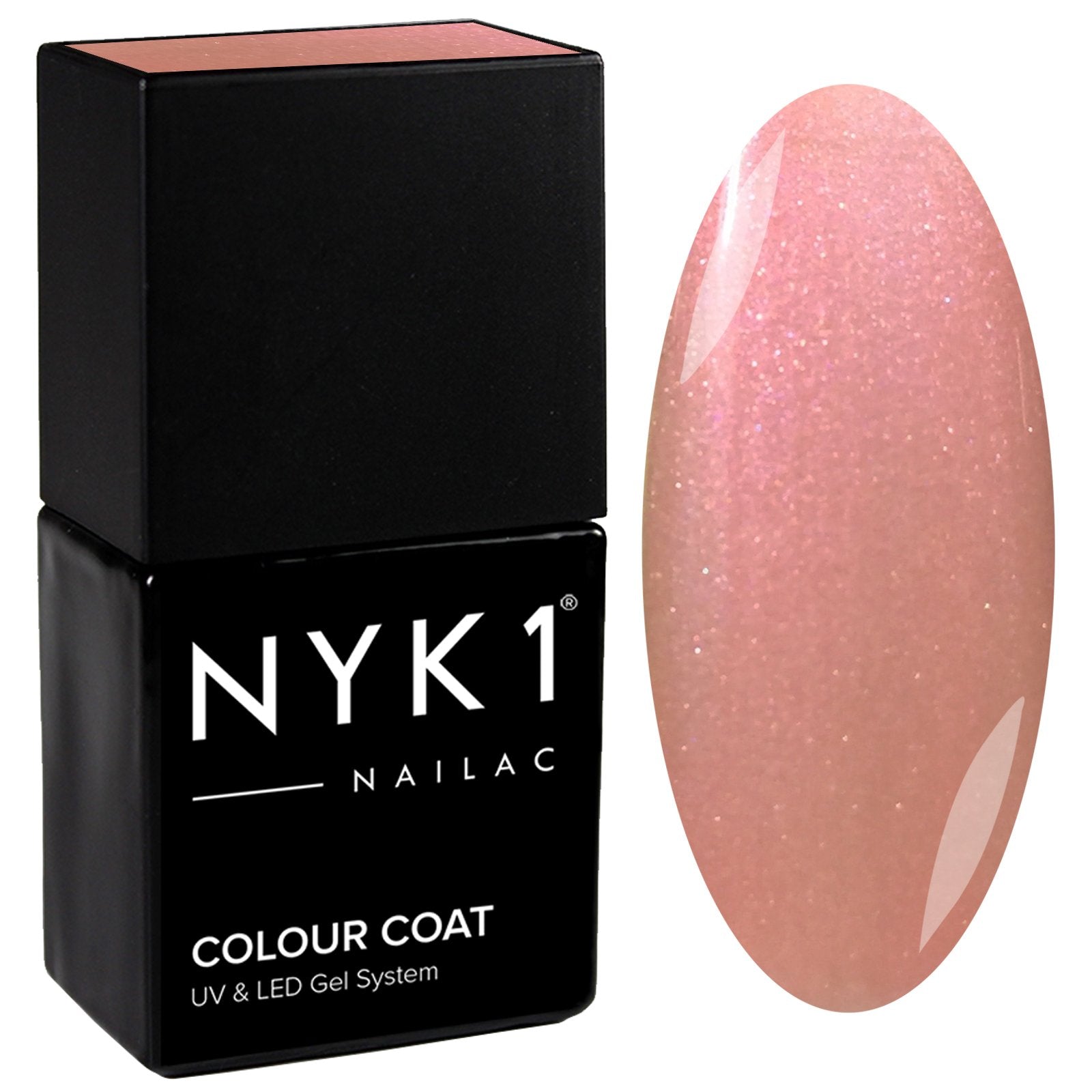 NYK1 Nailac Powder Puff Light Baby Pink Glitter Gel Nail Polish