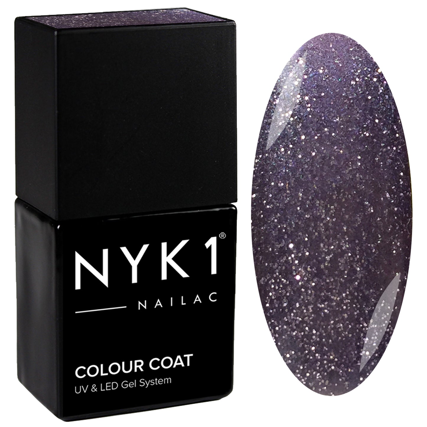 NYK1 Quartz Purple Lilac Glitter Sparkle Gel Nail Polish