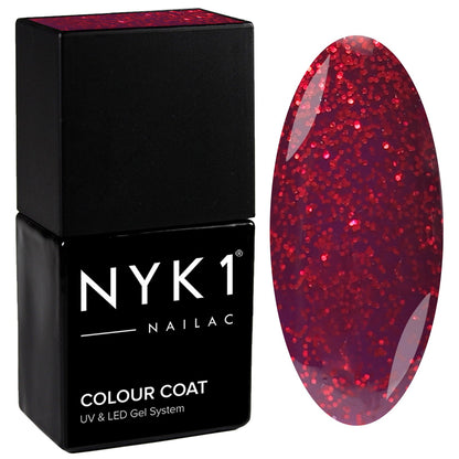 NYK1 Red Seduction Glitter Sparkle Gel Nail Polish