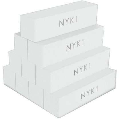 NYK1 White Acrylic Nail Buffer Buffing Sanding Block Files Salon Professional 10 Pack