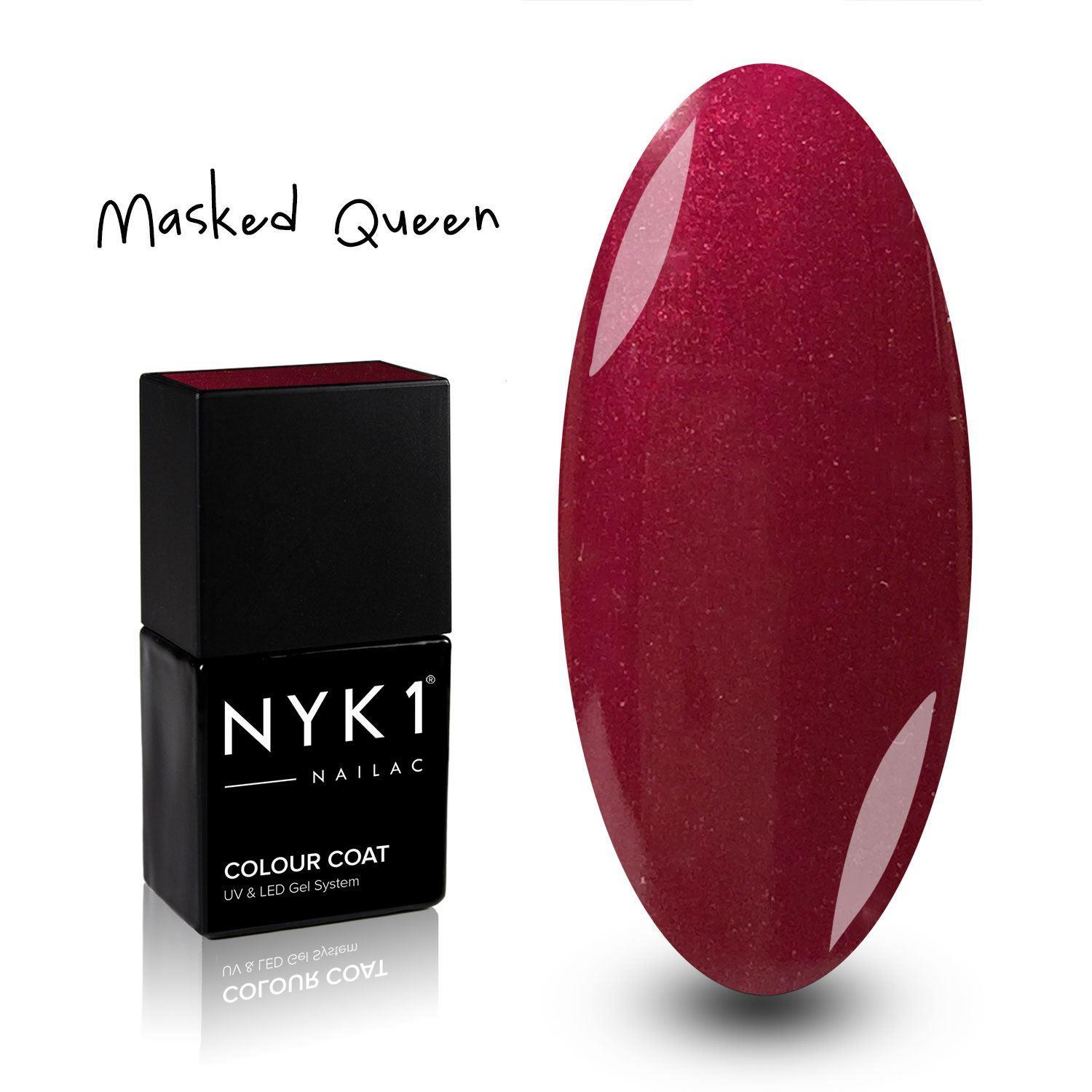 Nailac Masked Queen Burgundy Red Glitter Gel Polish for Nails