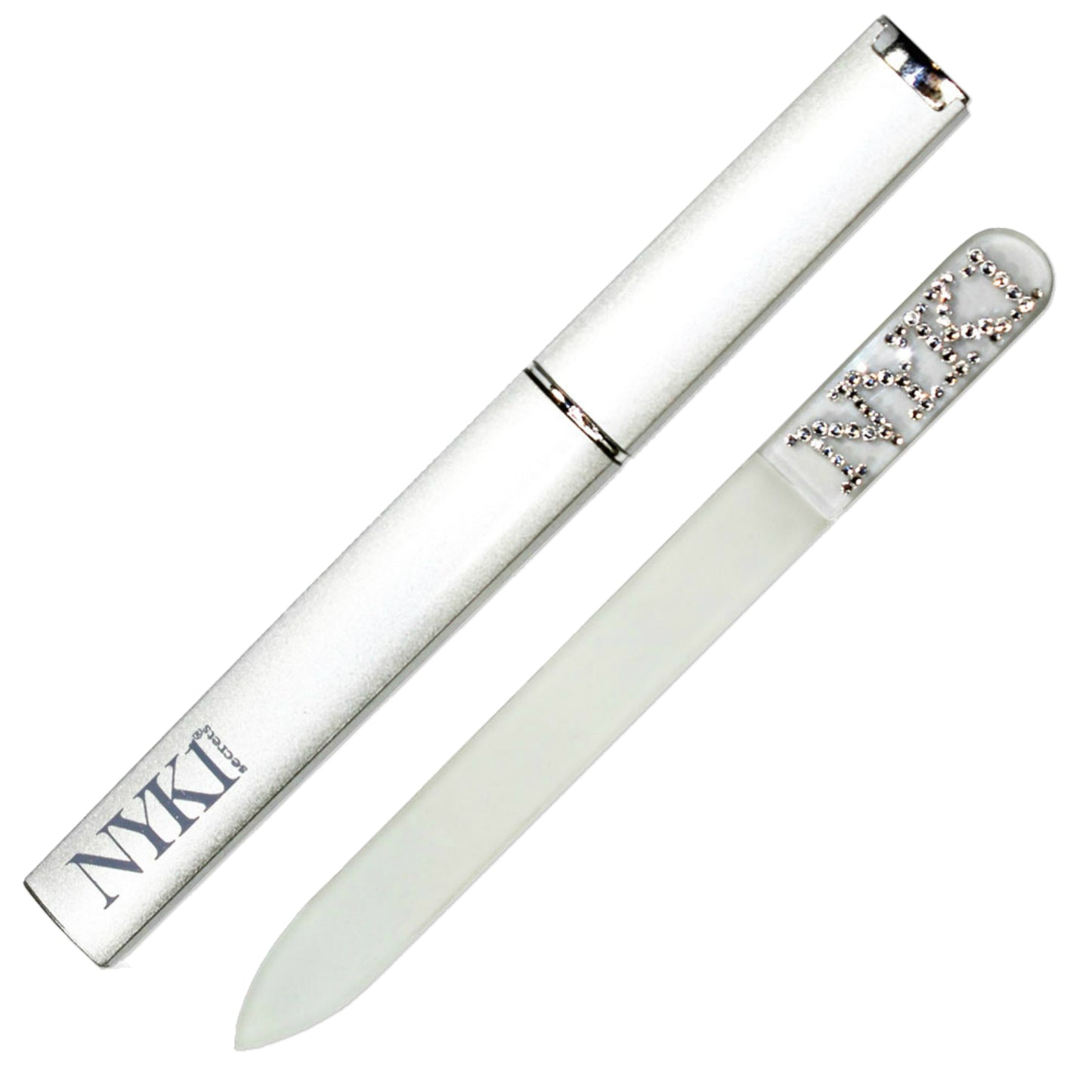 NYK1 Best Swarovski Crystal Glass Nail File with Carry Case - Excellent Gift 