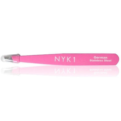 NYK1 Slant Tweezers (Silver / Pink)