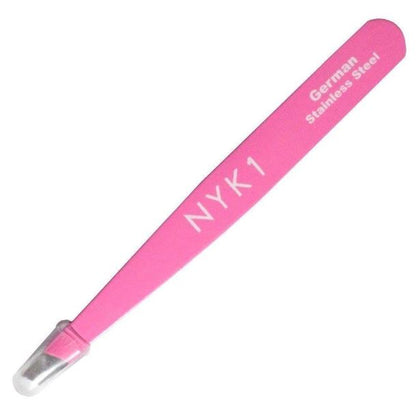 NYK1 Slant Tweezers (Silver / Pink)